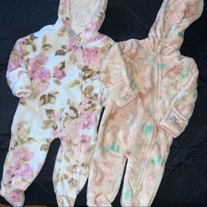 Baby girl winter footed one pieces